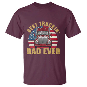 Best Truckin Dad Ever T Shirt Funny Driver Fathers Day Gift TS12 Maroon Print Your Wear