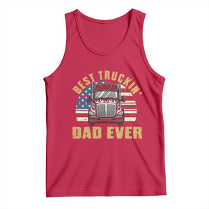 Best Truckin Dad Ever Tank Top Funny Driver Fathers Day Gift TS12 Red Print Your Wear