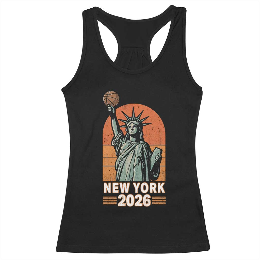 Vintage Statue Of Liberty Basketball Racerback Tank Top New York Sports Lover TS12 Black Print Your Wear