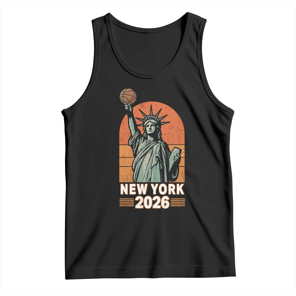Vintage Statue Of Liberty Basketball Tank Top New York Sports Lover TS12 Black Print Your Wear