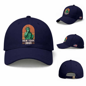 Statue Of Liberty Hoops Baseball Cap New York Pride 2026 TS12 Baseball Cap Universal Fit Dark Blue Print Your Wear