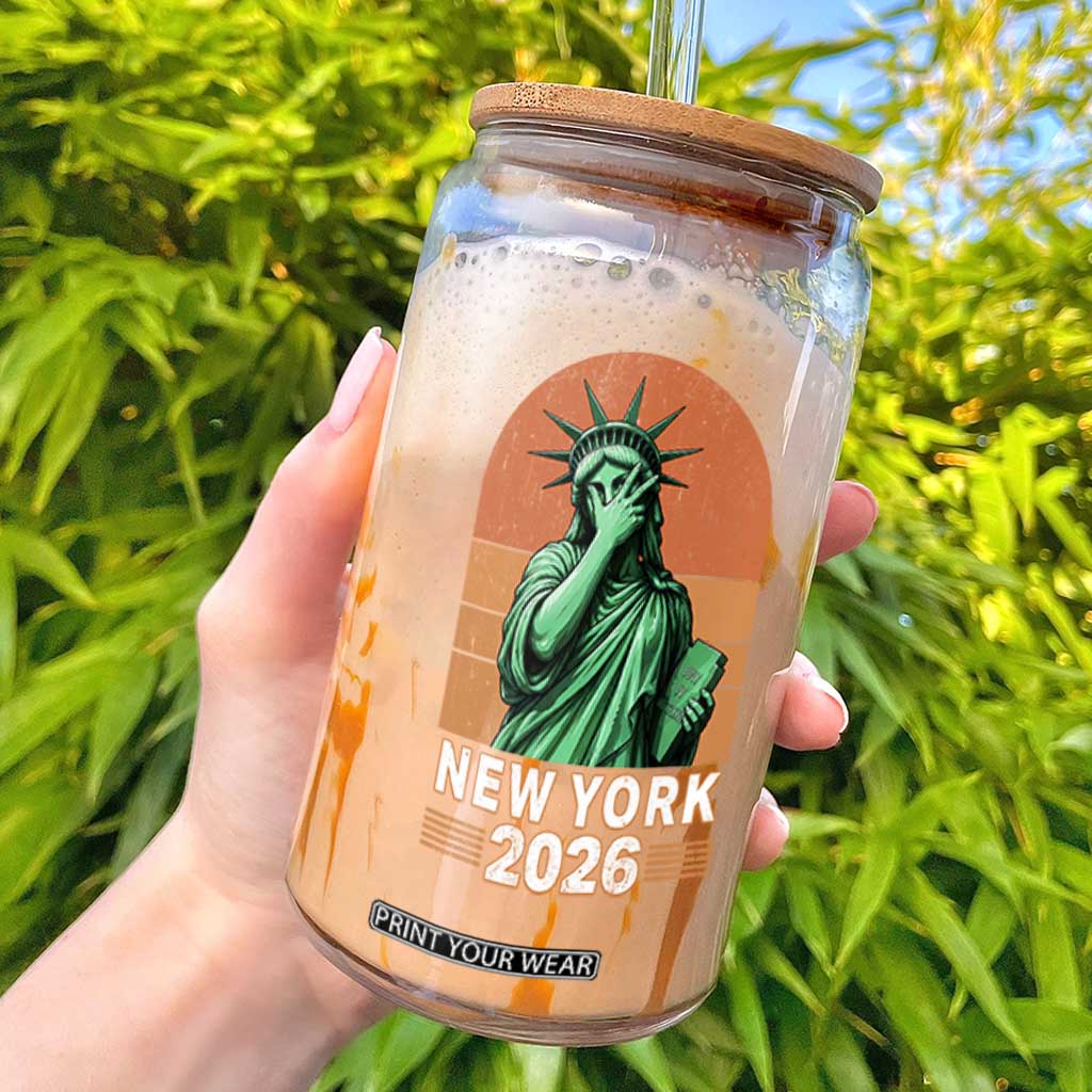 Statue Of Liberty Hoops Glass Can New York Pride 2026 TS12 Black Print Your Wear