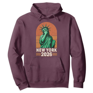 Statue Of Liberty Hoops Hoodie New York Pride 2026 TS12 Maroon Print Your Wear