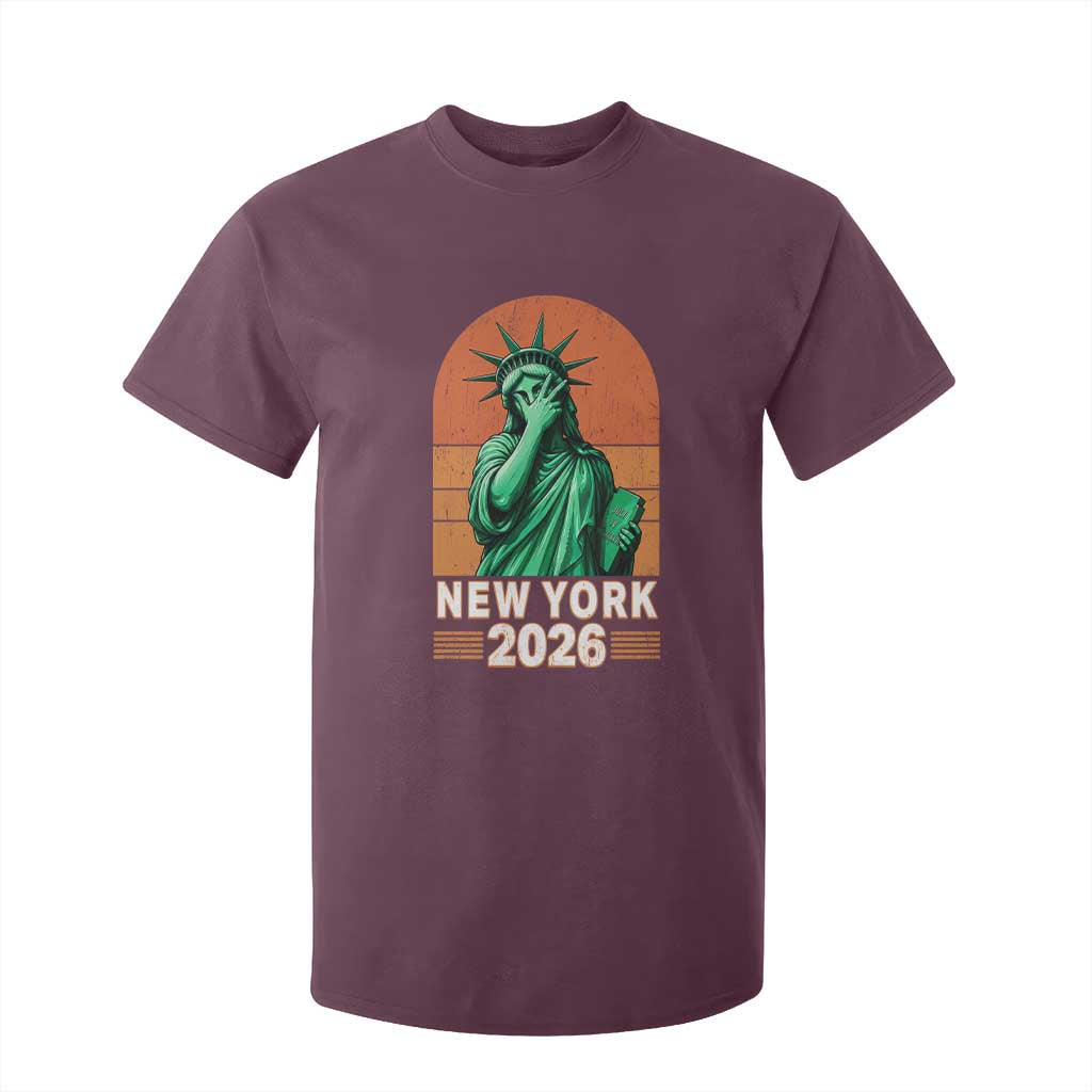 Statue Of Liberty Hoops T Shirt For Kid New York Pride 2026 TS12 Maroon Print Your Wear