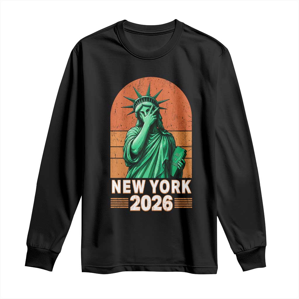 Statue Of Liberty Hoops Long Sleeve Shirt New York Pride 2026 TS12 Black Print Your Wear