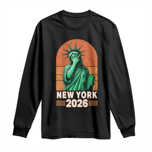 Statue Of Liberty Hoops Long Sleeve Shirt New York Pride 2026 TS12 Black Print Your Wear