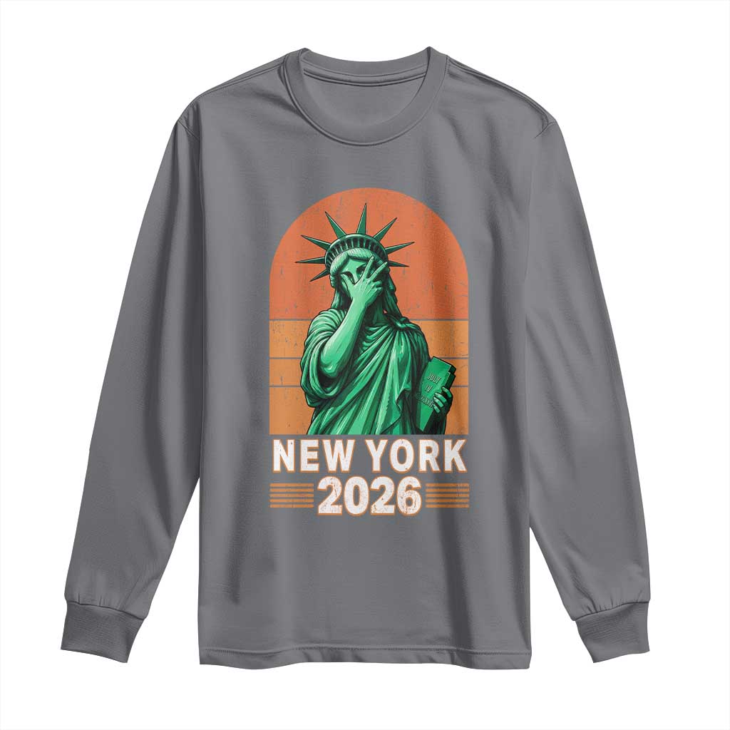 Statue Of Liberty Hoops Long Sleeve Shirt New York Pride 2026 TS12 Charcoal Print Your Wear