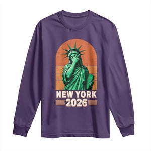 Statue Of Liberty Hoops Long Sleeve Shirt New York Pride 2026 TS12 Purple Print Your Wear