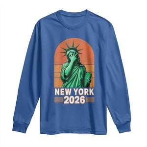 Statue Of Liberty Hoops Long Sleeve Shirt New York Pride 2026 TS12 Royal Blue Print Your Wear