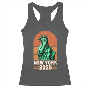 Statue Of Liberty Hoops Racerback Tank Top New York Pride 2026 TS12 Dark Heather Print Your Wear