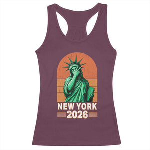 Statue Of Liberty Hoops Racerback Tank Top New York Pride 2026 TS12 Maroon Print Your Wear