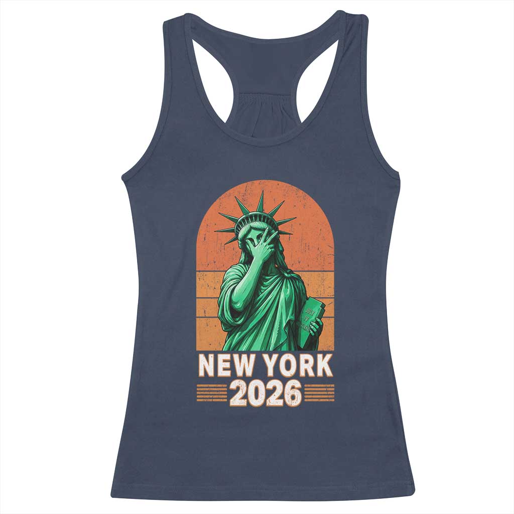 Statue Of Liberty Hoops Racerback Tank Top New York Pride 2026 TS12 Navy Print Your Wear
