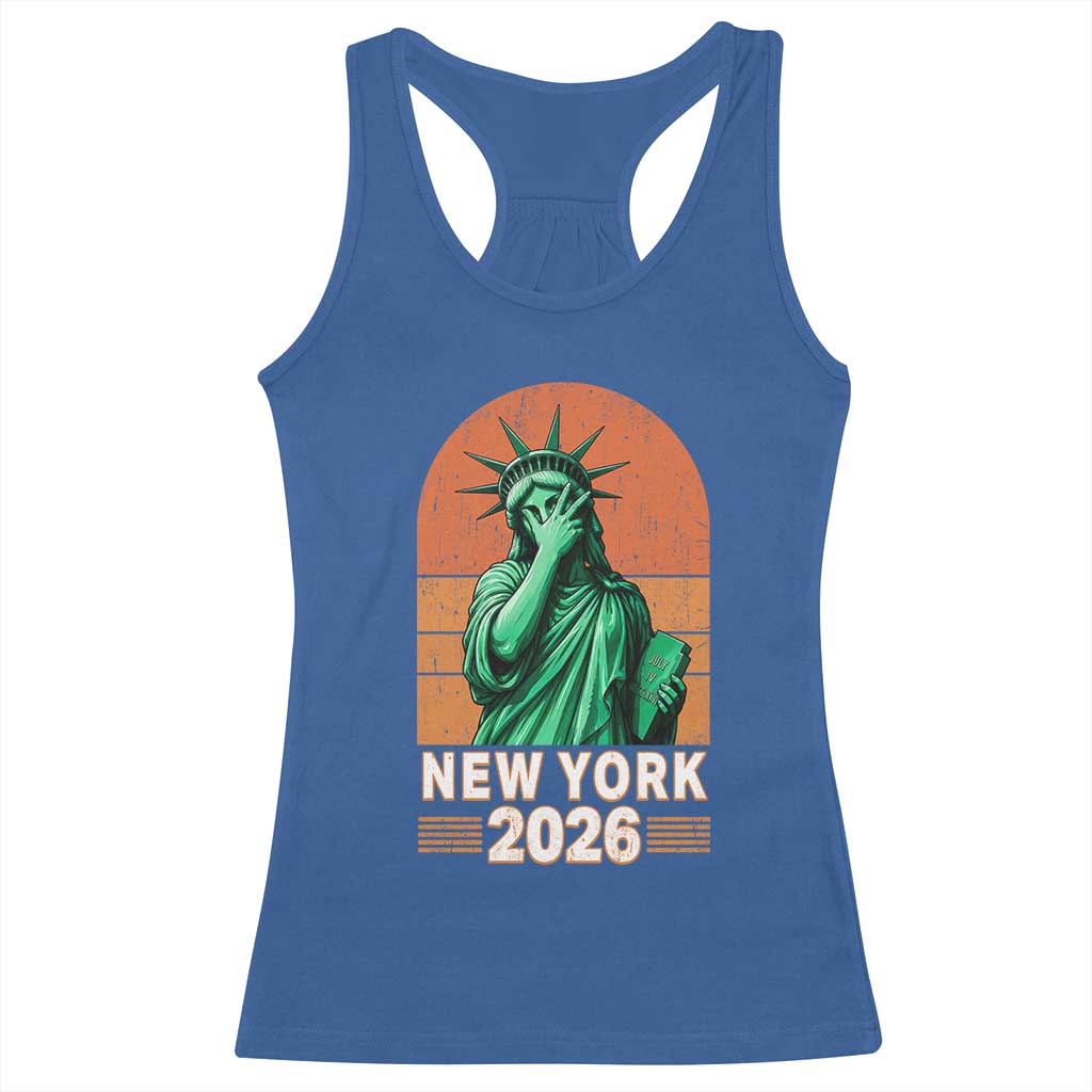 Statue Of Liberty Hoops Racerback Tank Top New York Pride 2026 TS12 Royal Blue Print Your Wear