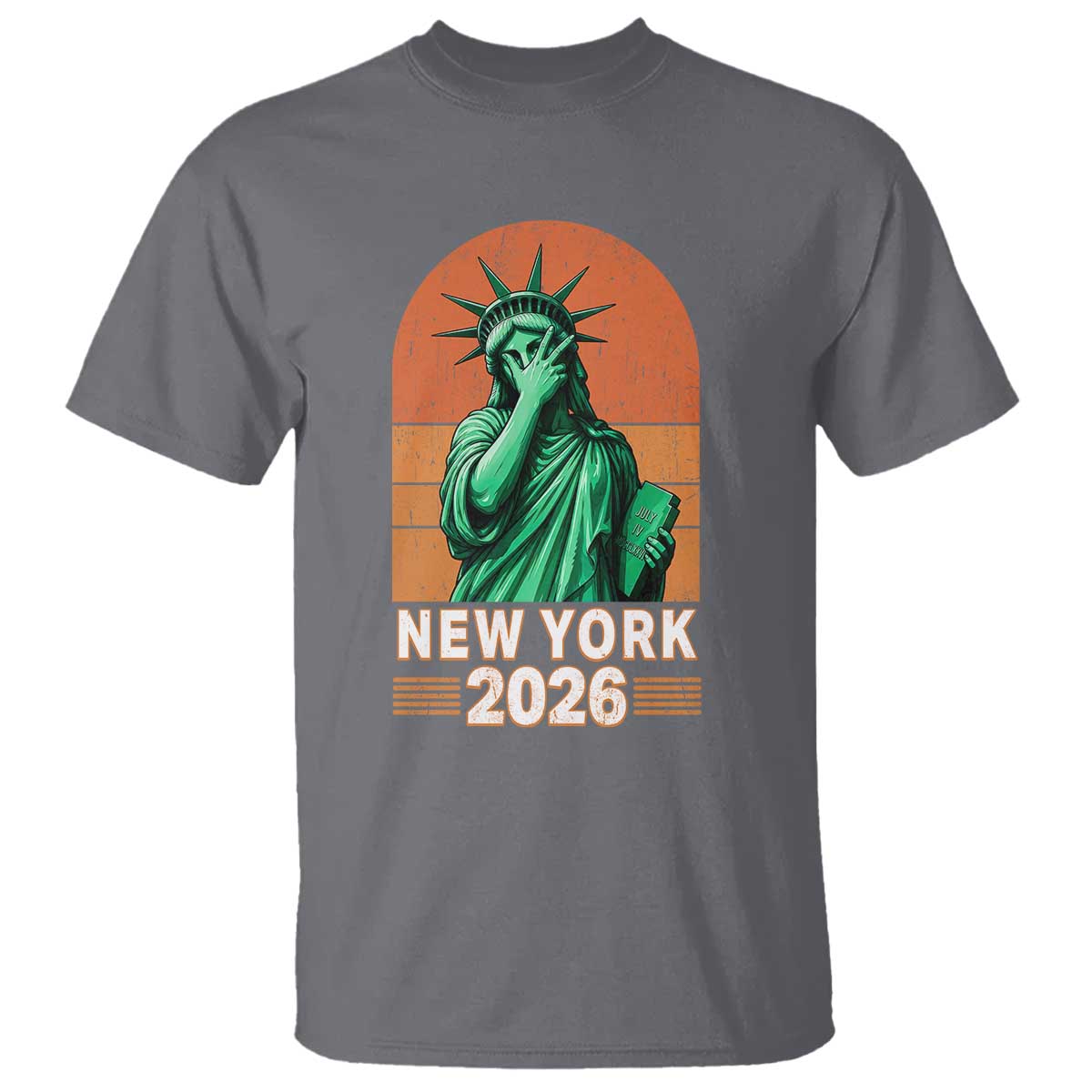 Statue Of Liberty Hoops T Shirt New York Pride 2026 TS12 Charcoal Print Your Wear