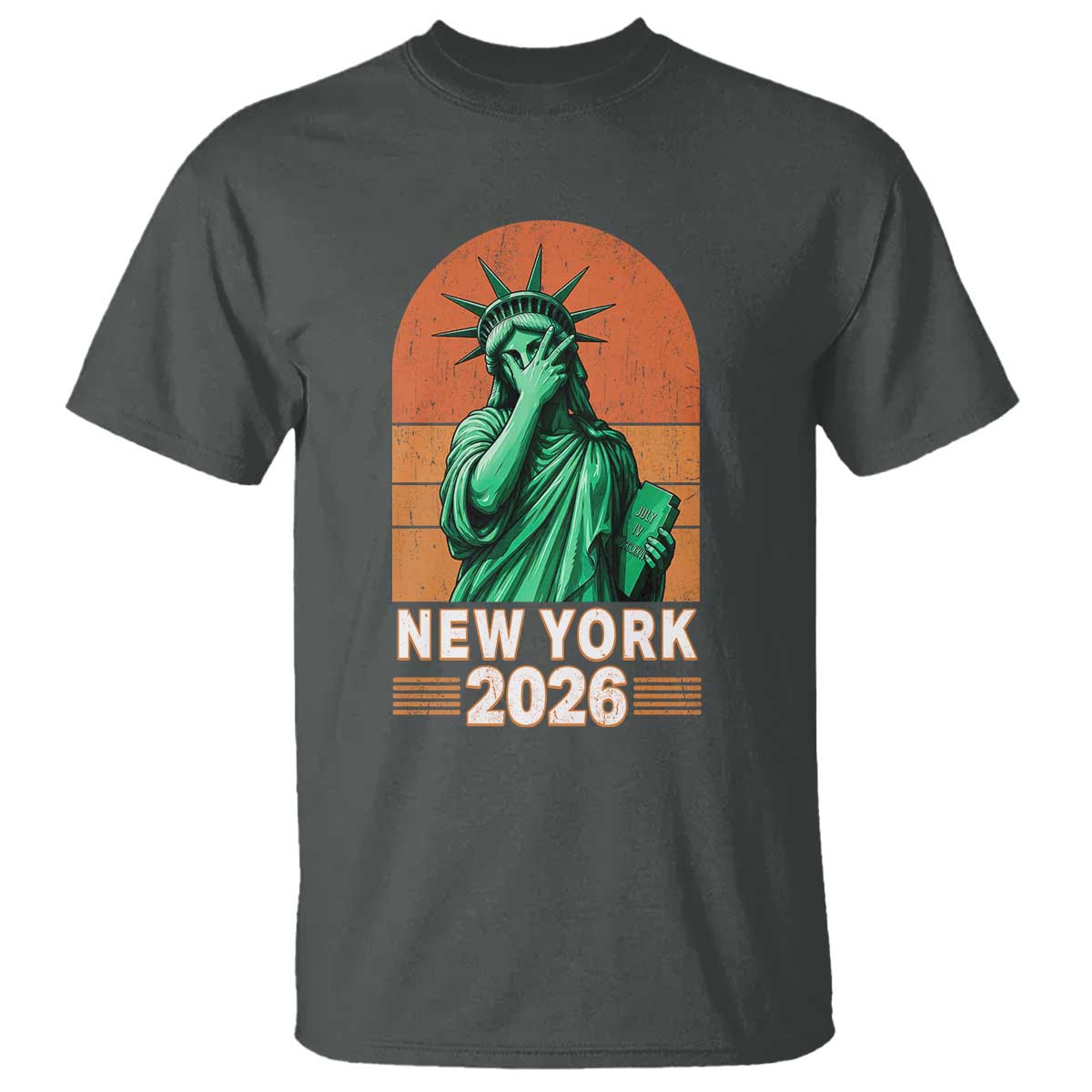 Statue Of Liberty Hoops T Shirt New York Pride 2026 TS12 Dark Heather Print Your Wear