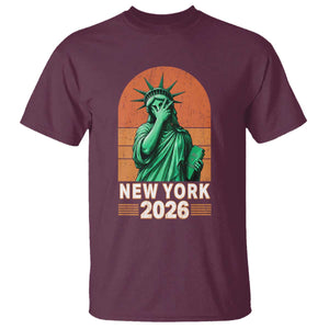 Statue Of Liberty Hoops T Shirt New York Pride 2026 TS12 Maroon Print Your Wear