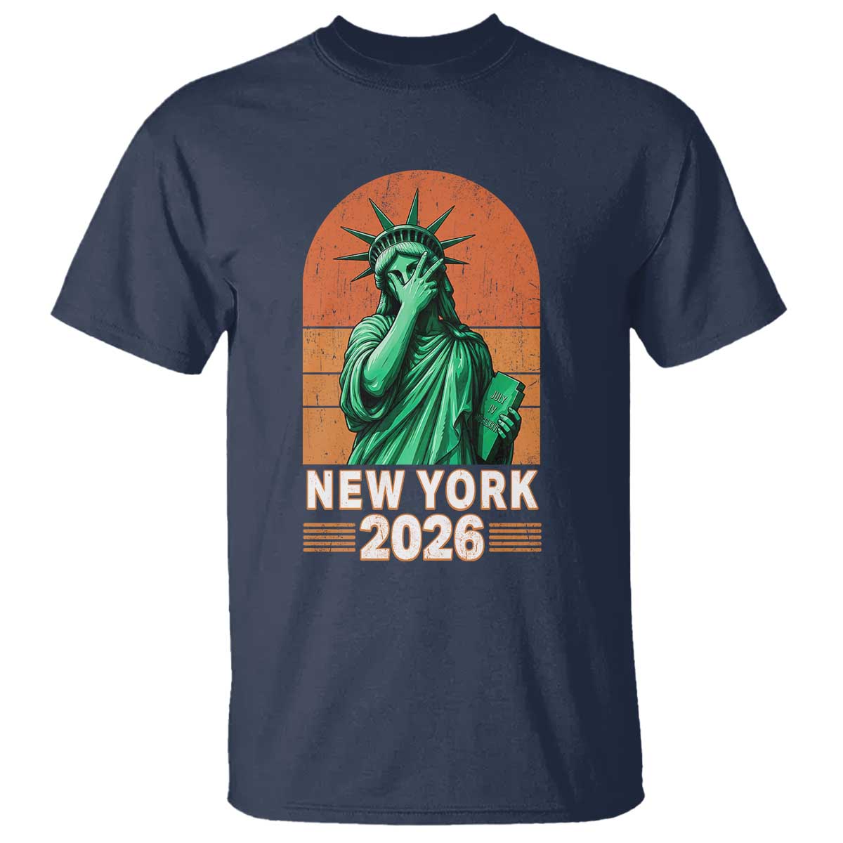 Statue Of Liberty Hoops T Shirt New York Pride 2026 TS12 Navy Print Your Wear