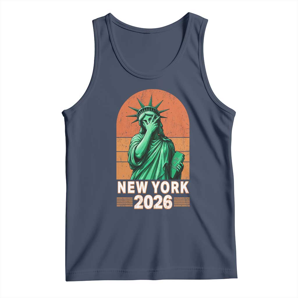 Statue Of Liberty Hoops Tank Top New York Pride 2026 TS12 Navy Print Your Wear