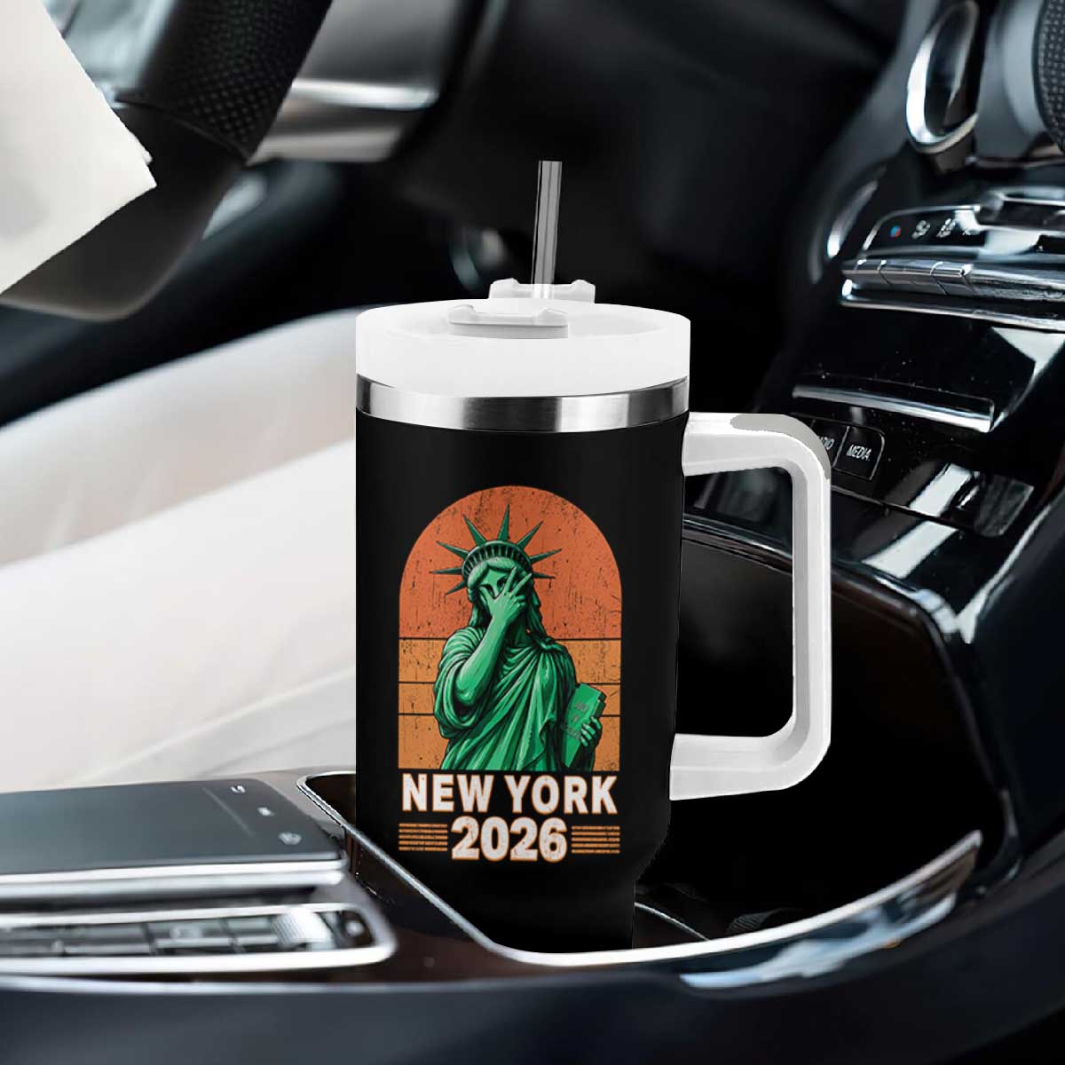 Statue Of Liberty Hoops Tumbler With Handle New York Pride 2026 TS12 Print Your Wear