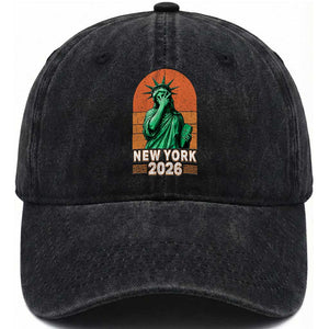 Statue Of Liberty Hoops Washed Cotton Baseball Cap New York Pride 2026 TS12 Print Your Wear