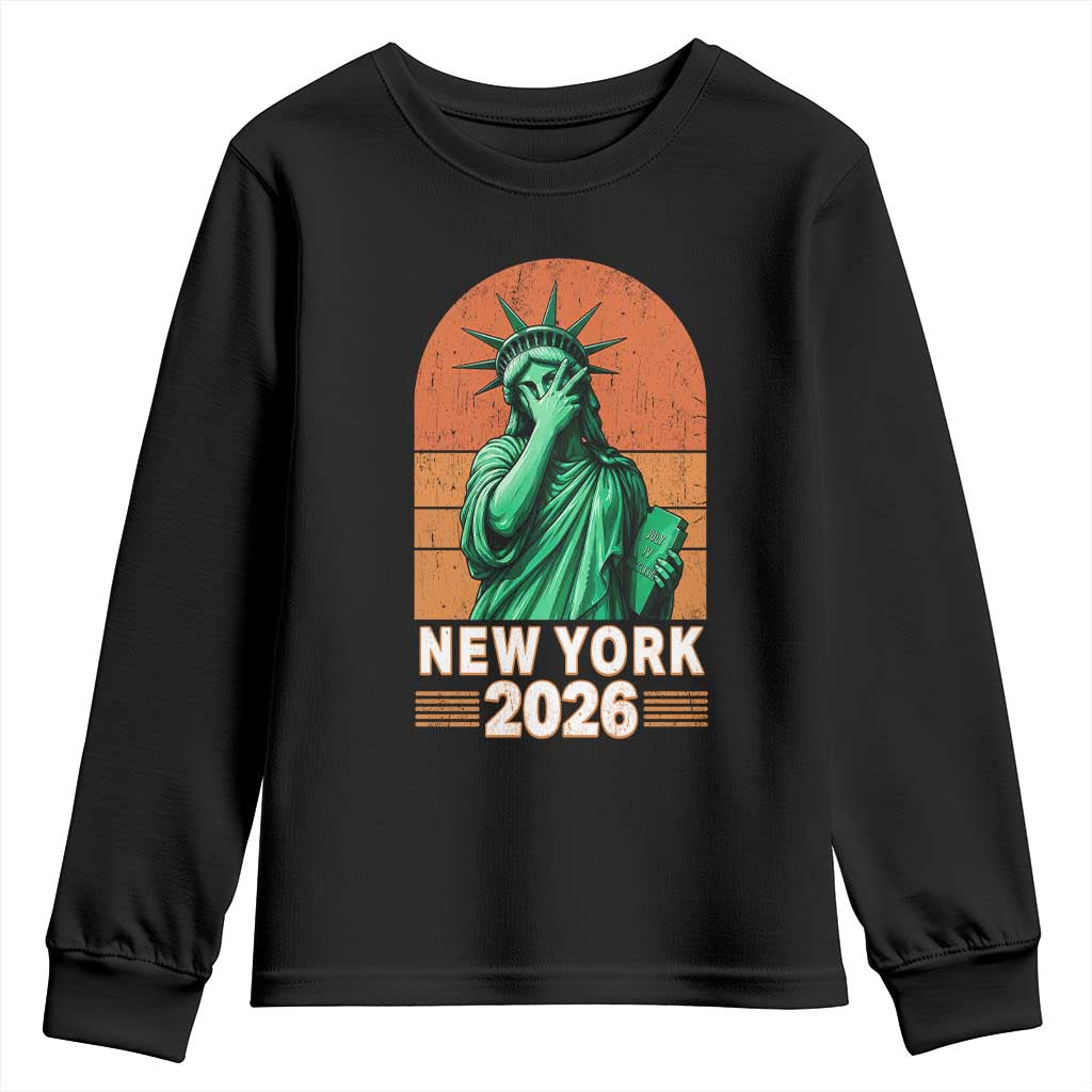 Statue Of Liberty Hoops Youth Sweatshirt New York Pride 2026 TS12 Black Print Your Wear