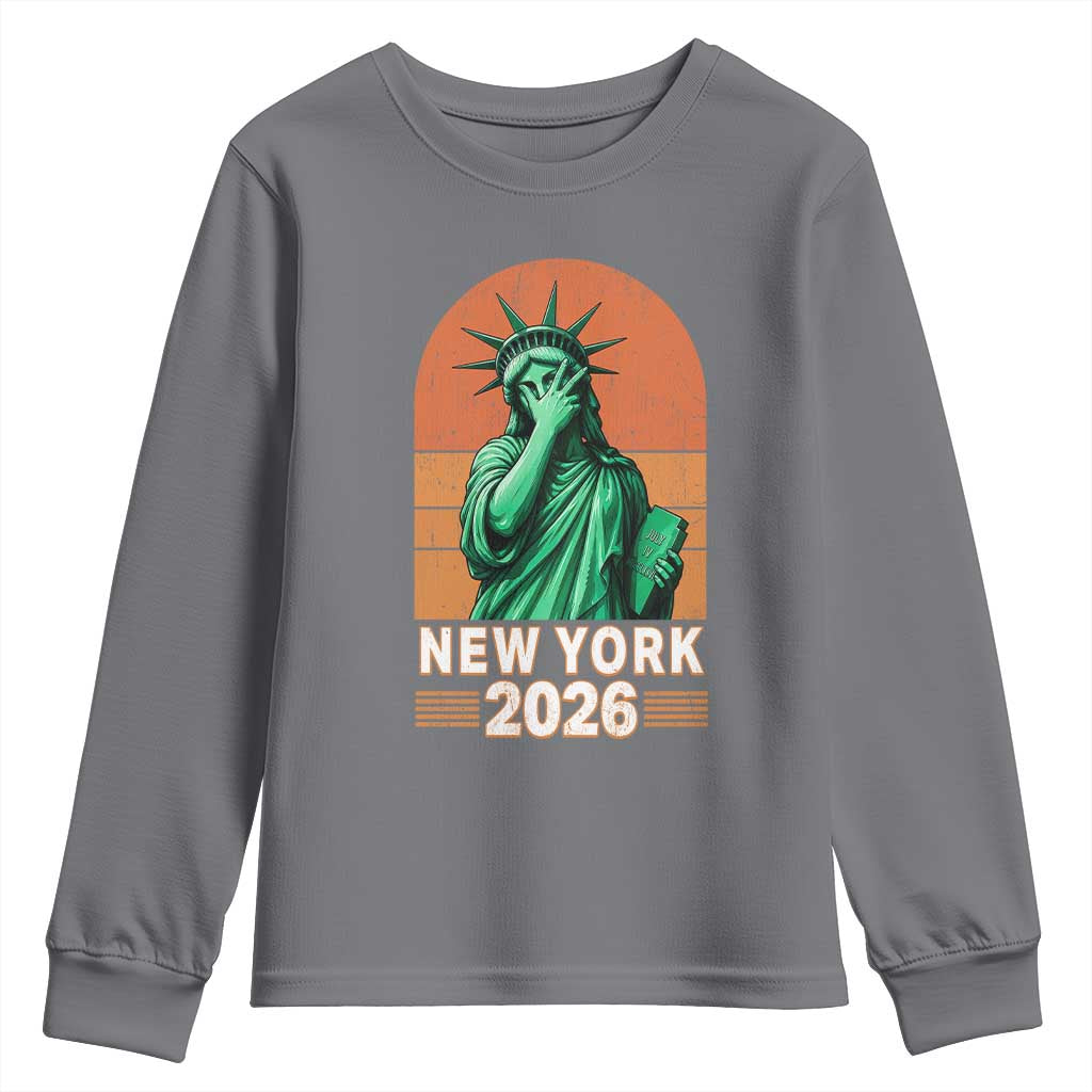 Statue Of Liberty Hoops Youth Sweatshirt New York Pride 2026 TS12 Charcoal Print Your Wear