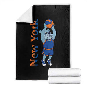 Funny Bulldog Playing Basketball Throw Blanket New York Pride TS12 Black Print Your Wear