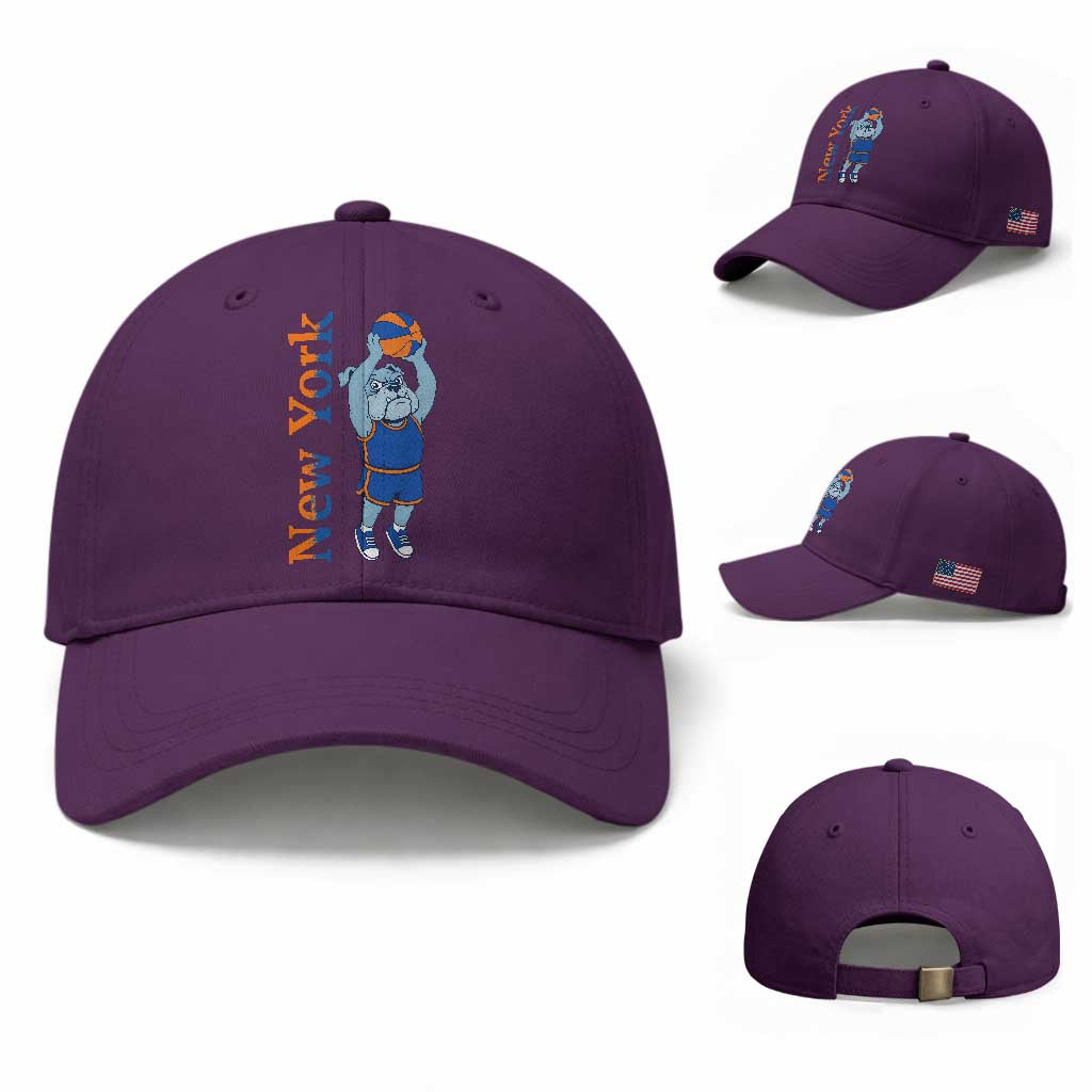 Funny Bulldog Playing Basketball Baseball Cap New York Pride TS12 Baseball Cap Universal Fit Purple Print Your Wear