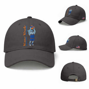 Funny Bulldog Playing Basketball Baseball Cap New York Pride TS12 Baseball Cap Universal Fit Dark Gray Print Your Wear