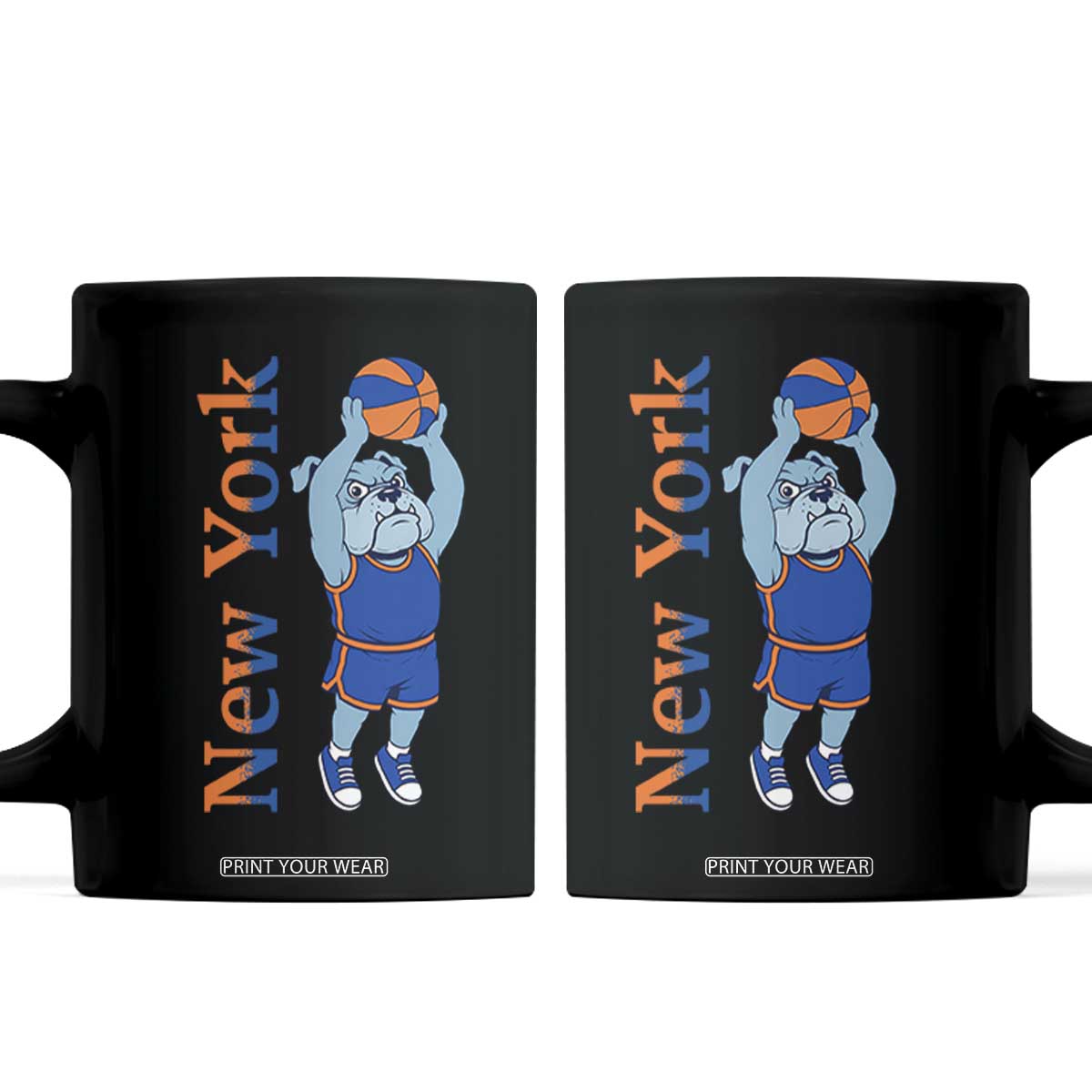 Funny Bulldog Playing Basketball Coffee Mug New York Pride TS12 Black Print Your Wear