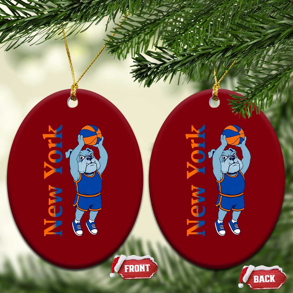 Funny Bulldog Playing Basketball Ceramic Ornament New York Pride TS12 Print Your Wear