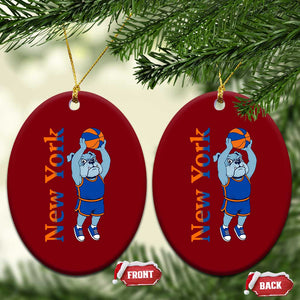 Funny Bulldog Playing Basketball Ceramic Ornament New York Pride TS12 Print Your Wear
