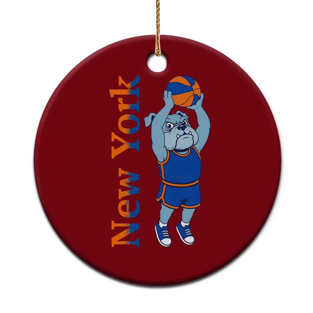 Funny Bulldog Playing Basketball Ceramic Ornament New York Pride TS12 1pc Red Print Your Wear