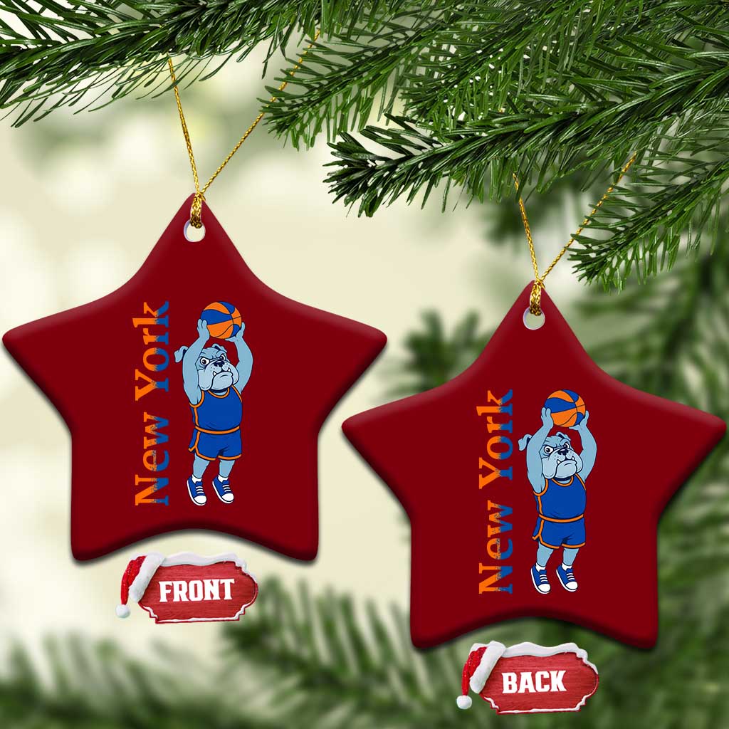 Funny Bulldog Playing Basketball Ceramic Ornament New York Pride TS12 Print Your Wear
