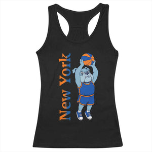 Funny Bulldog Playing Basketball Racerback Tank Top New York Pride TS12 Black Print Your Wear
