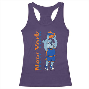 Funny Bulldog Playing Basketball Racerback Tank Top New York Pride TS12 Purple Print Your Wear