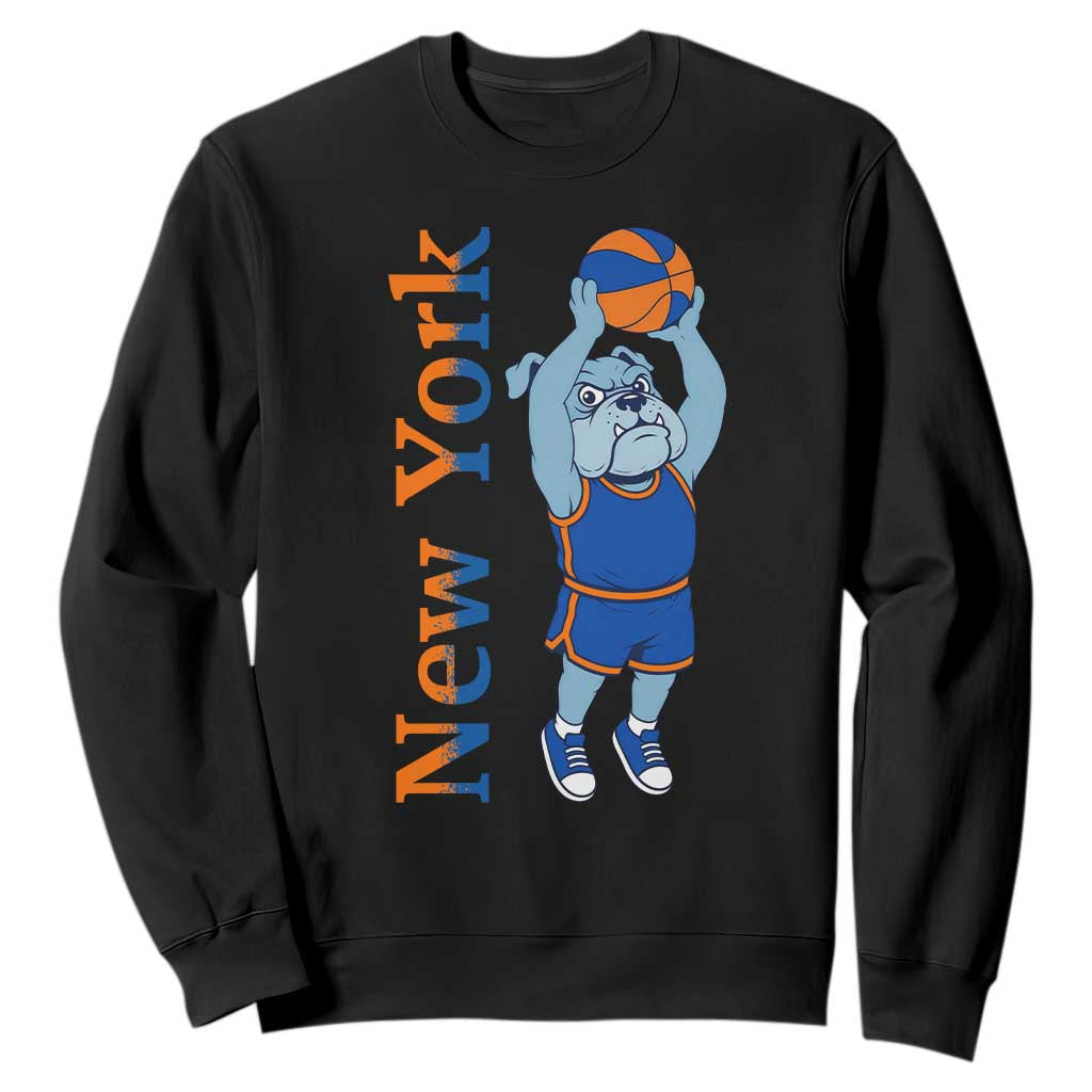 Funny Bulldog Playing Basketball Sweatshirt New York Pride TS12 Black Print Your Wear