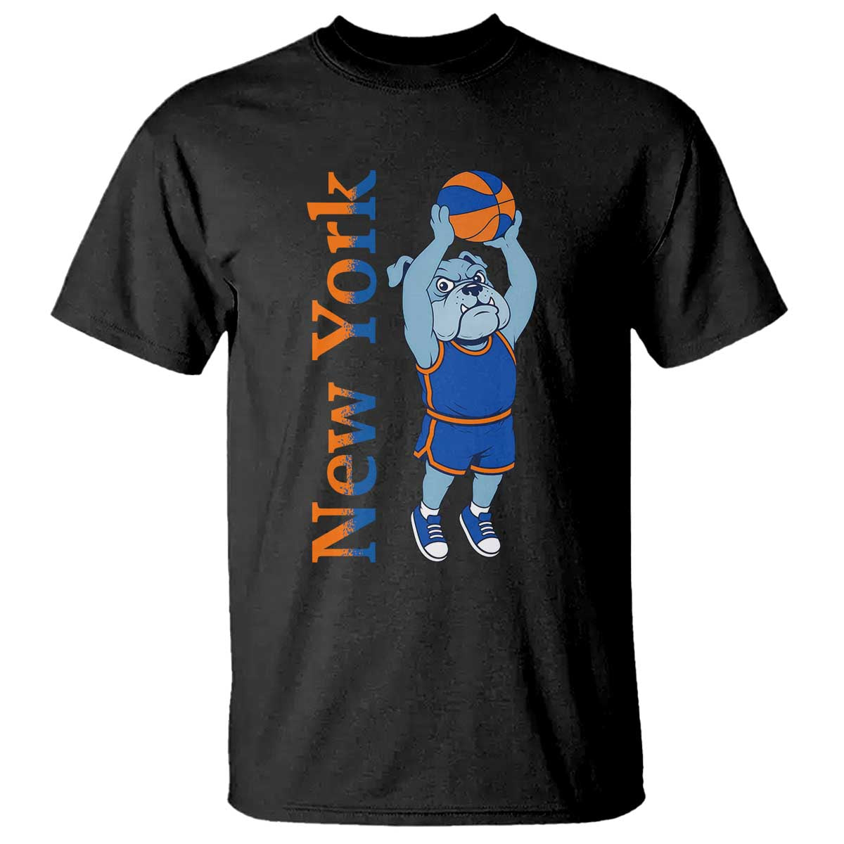 Funny Bulldog Playing Basketball T Shirt New York Pride TS12 Black Print Your Wear