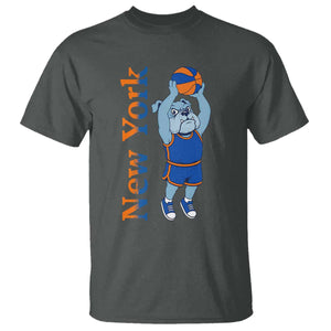 Funny Bulldog Playing Basketball T Shirt New York Pride TS12 Dark Heather Print Your Wear