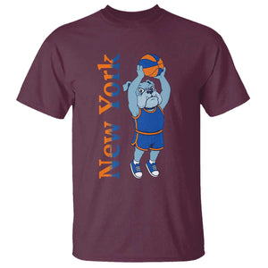 Funny Bulldog Playing Basketball T Shirt New York Pride TS12 Maroon Print Your Wear