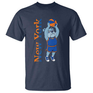 Funny Bulldog Playing Basketball T Shirt New York Pride TS12 Navy Print Your Wear