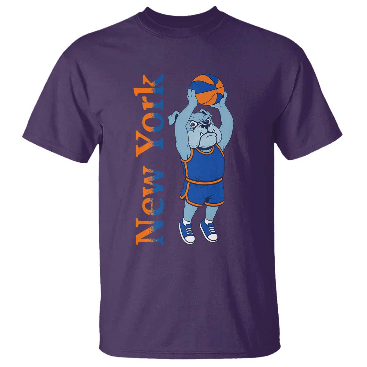 Funny Bulldog Playing Basketball T Shirt New York Pride TS12 Purple Print Your Wear