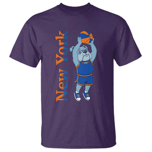 Funny Bulldog Playing Basketball T Shirt New York Pride TS12 Purple Print Your Wear