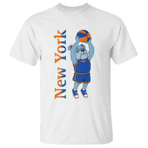 Funny Bulldog Playing Basketball T Shirt New York Pride TS12 White Print Your Wear