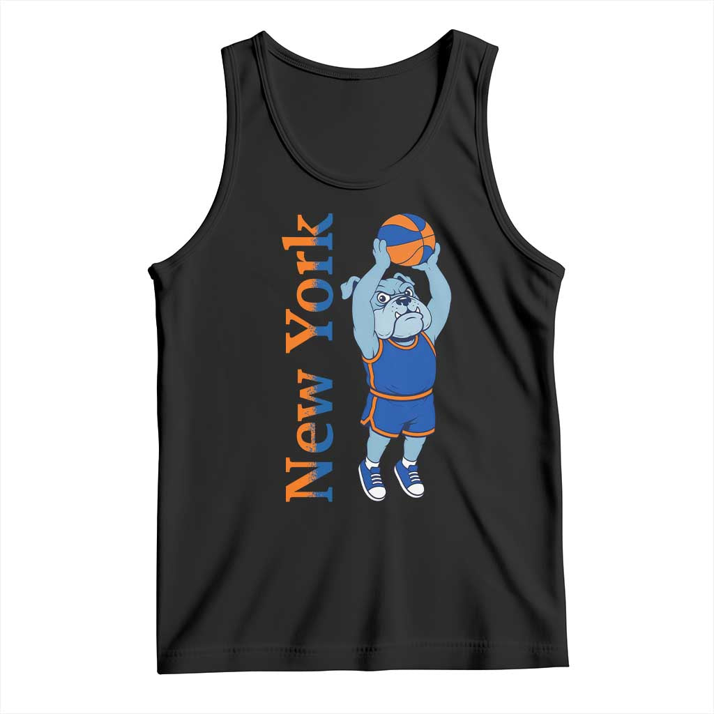 Funny Bulldog Playing Basketball Tank Top New York Pride TS12 Black Print Your Wear