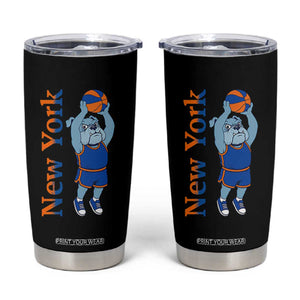 Funny Bulldog Playing Basketball Tumbler Cup New York Pride TS12 Black Print Your Wear