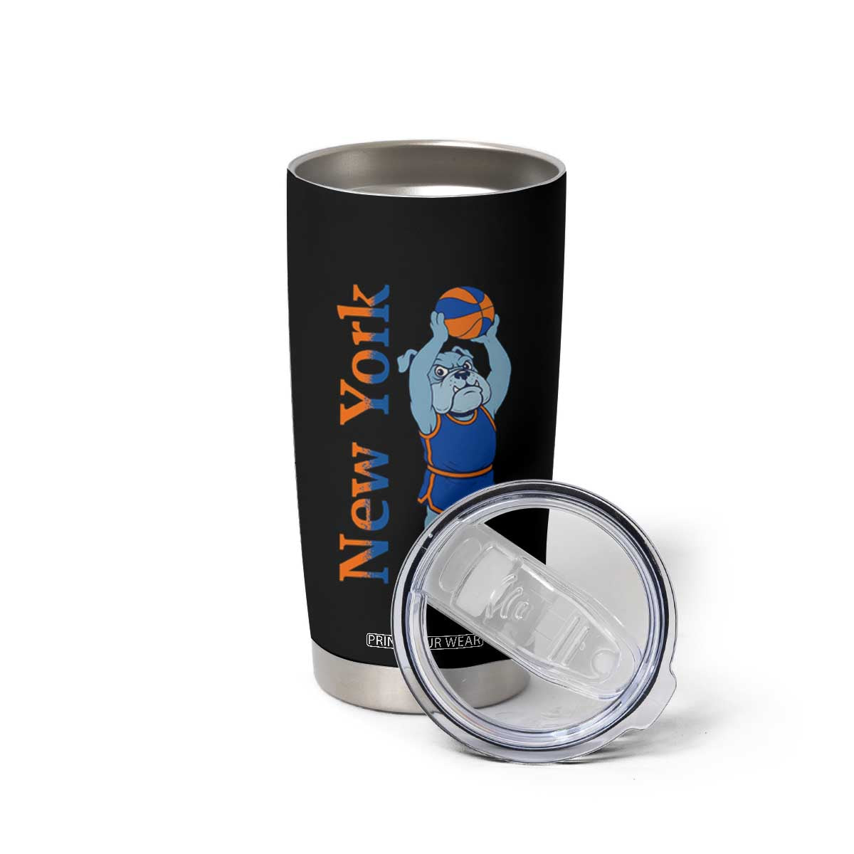 Funny Bulldog Playing Basketball Tumbler Cup New York Pride TS12 Print Your Wear