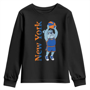 Funny Bulldog Playing Basketball Youth Sweatshirt New York Pride TS12 Black Print Your Wear