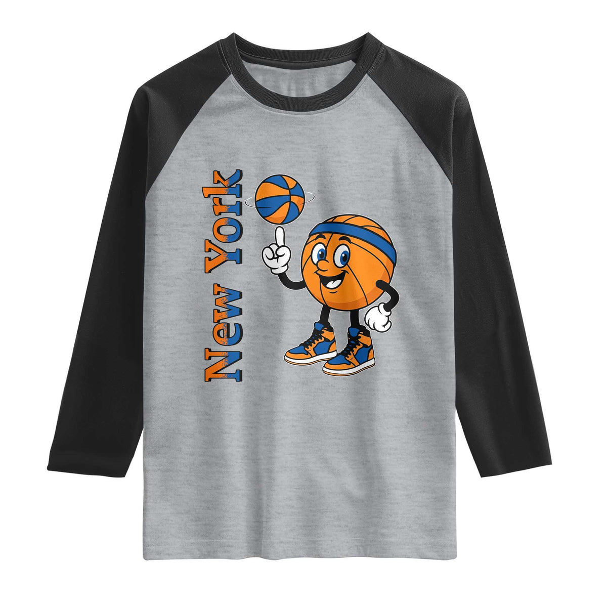 Funny New York Pride Raglan Shirt Basketball Lover Fan Gift TS12 Heather Gray Black Print Your Wear