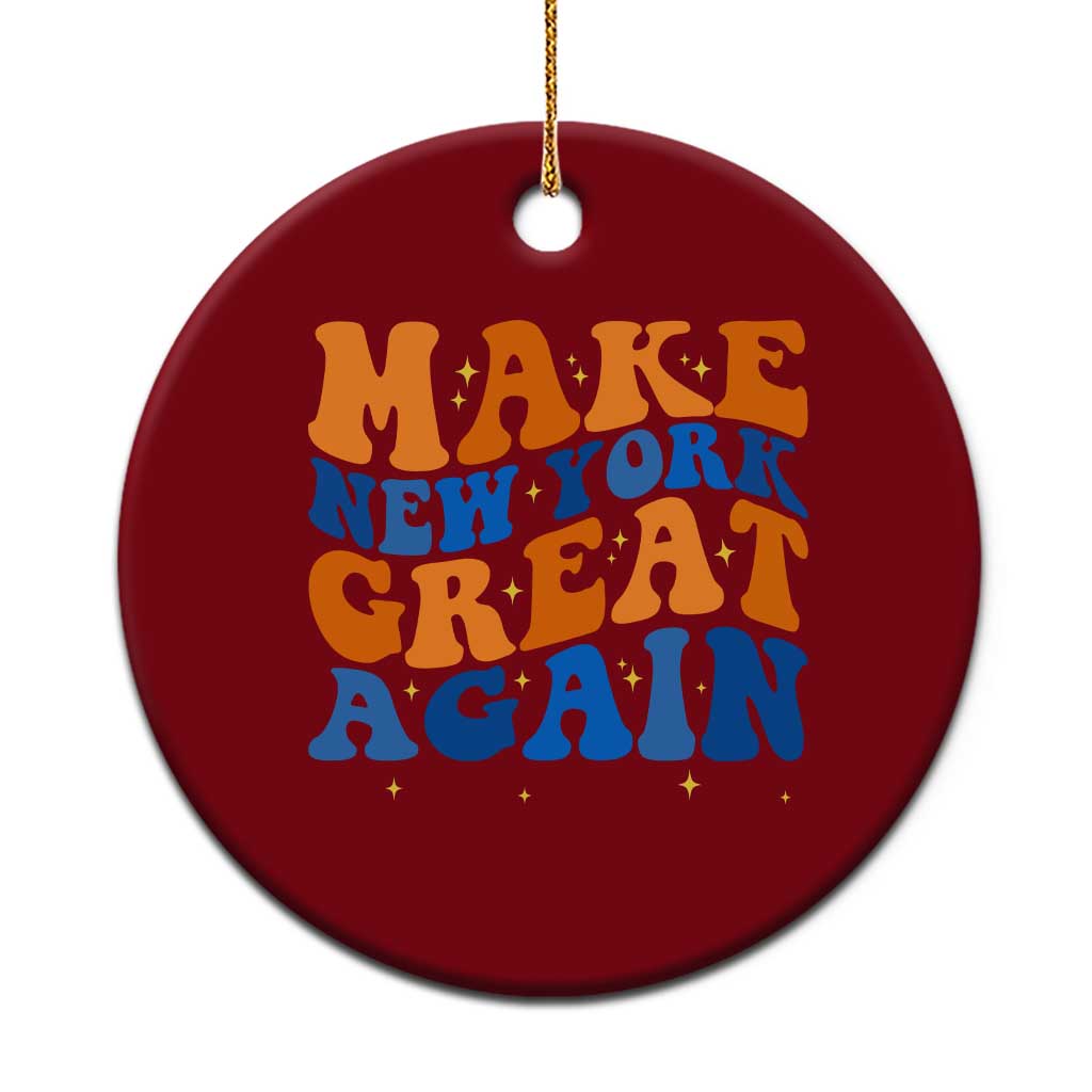Make New York Great Again Ceramic Ornament Retro Wave Graphic TS12 1pc Red Print Your Wear